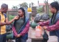 Meet lady who sells fuel in gallons to survive; she makes Ghs3 per gallon