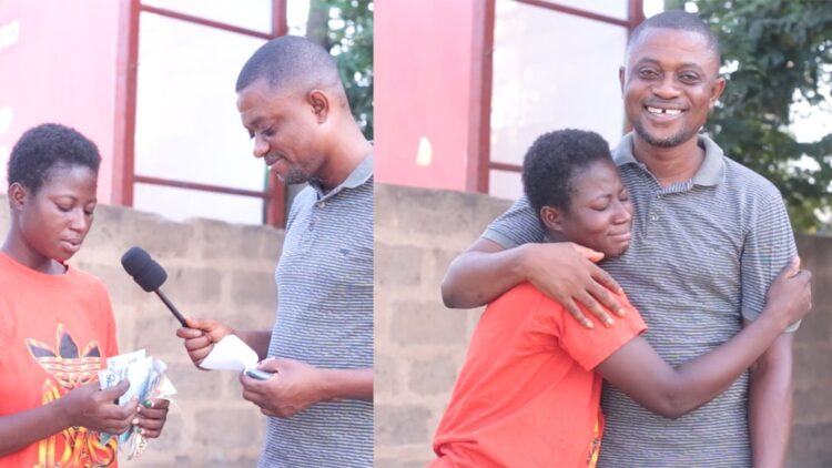 21-year-old weeps after receiving GHS2000 from SVTV Africa Foundation